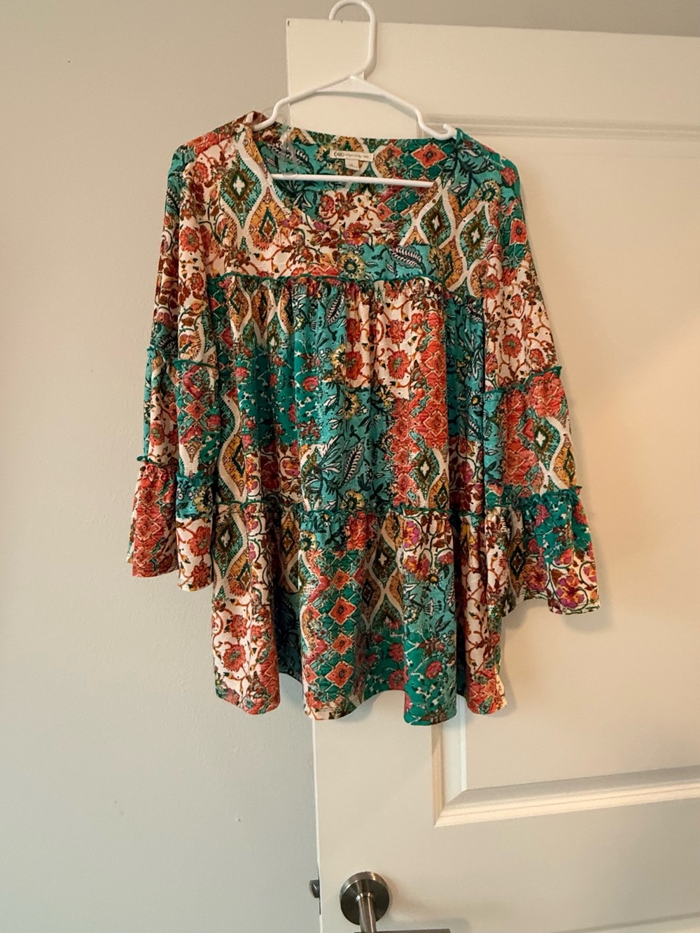 Cato Teal Multi-Color Boho Tunic